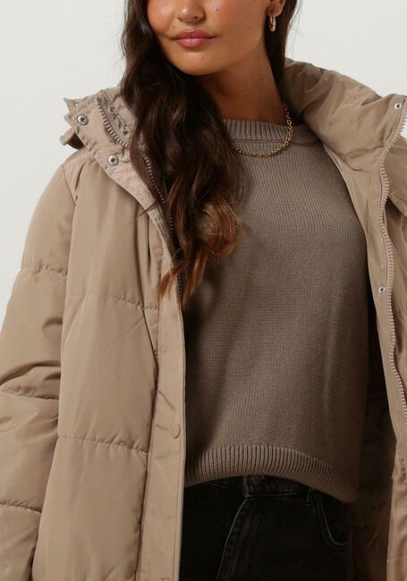 Sand NOTRE-V Wattierte Jack PUFFER COAT LONG - large