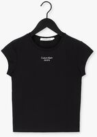 Schwarze CALVIN KLEIN T-shirt STACKED LOGO TIGHT TEE