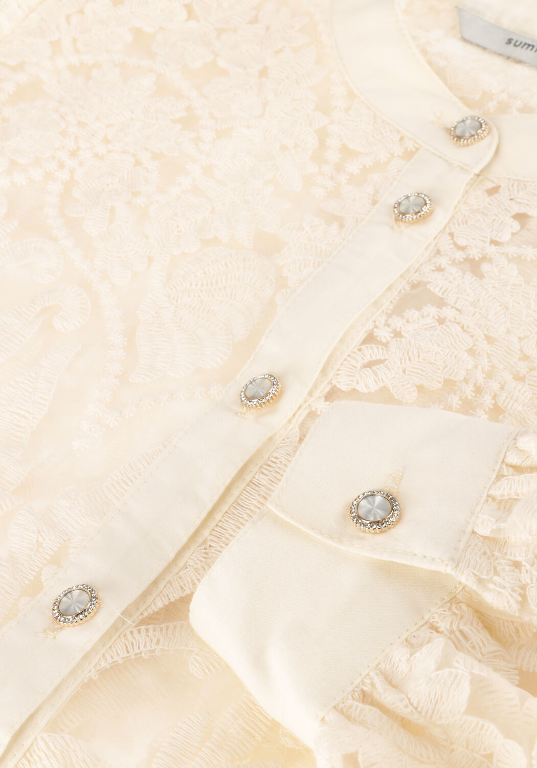 Ecru SUMMUM Blusen BLOUSE FLOWERLACE - large