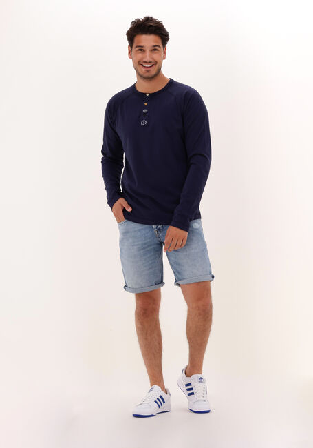Blaue SCOTCH & SODA  GARMENT-DYED LONG-SLEEVED GRANDAD T-SHIRT - large
