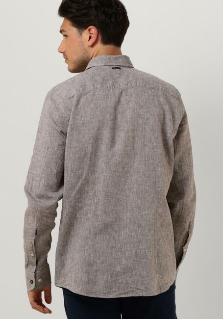 Braune VANGUARD Casual-Oberhemd LONG SLEEVE SHIRT LINEN COTTON BLEND 2 TONE - large