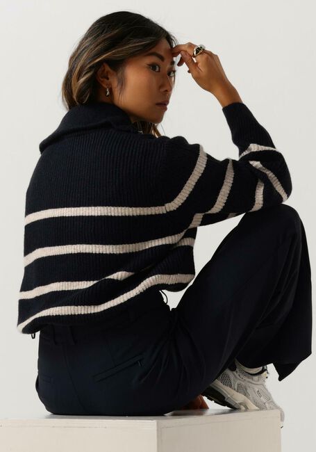 Dunkelblau NEO NOIR Pullover NEVENA STRIPE KNIT BLOUSE - large