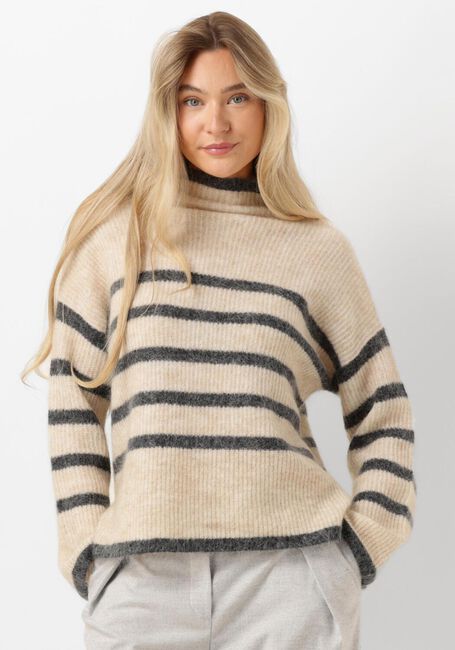 Sand SECOND FEMALE Pullover OVALIS KNIT T-NECK - large