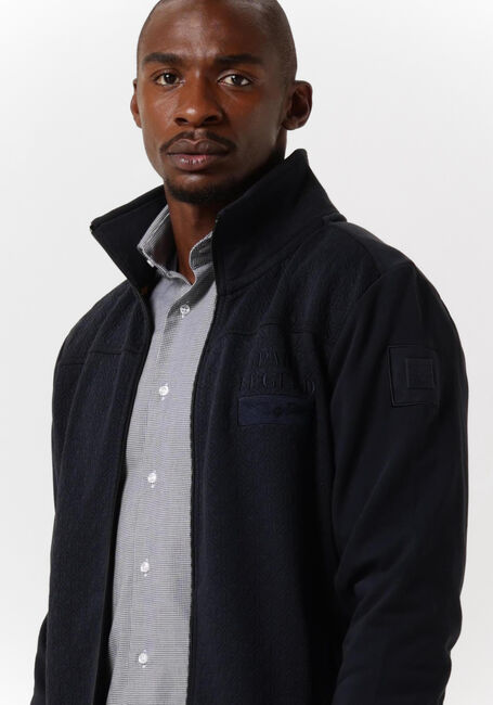 Blaue PME LEGEND Strickjacke ZIP JACKET JACQUARD INTERLOCK SWEAT - large