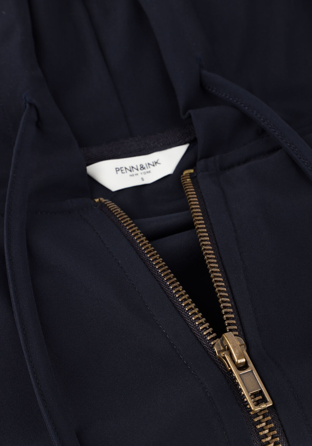 Dunkelblau PENN & INK Strickjacke HOODIE W25F1739 - large