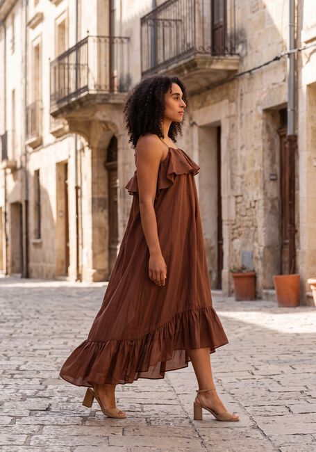 Braune DEVOTION Maxikleid AURA - large