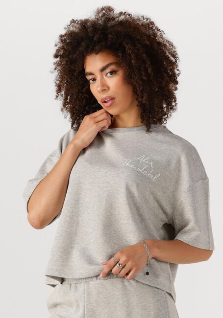 Hellgrau ALIX THE LABEL T-shirt LADIES KNITTED SWEAT T-SHIRT - large