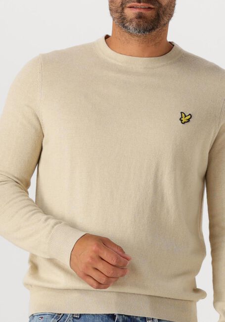 Taupe LYLE & SCOTT Pullover COTTON MERINO CREW NECK JUMPER - large