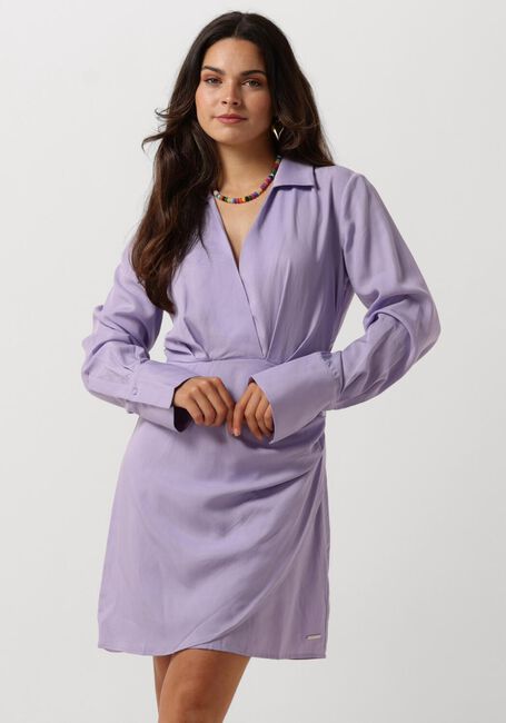 Lila COLOURFUL REBEL Minikleid RUNA UNI FAKE WRAP DRESS - large