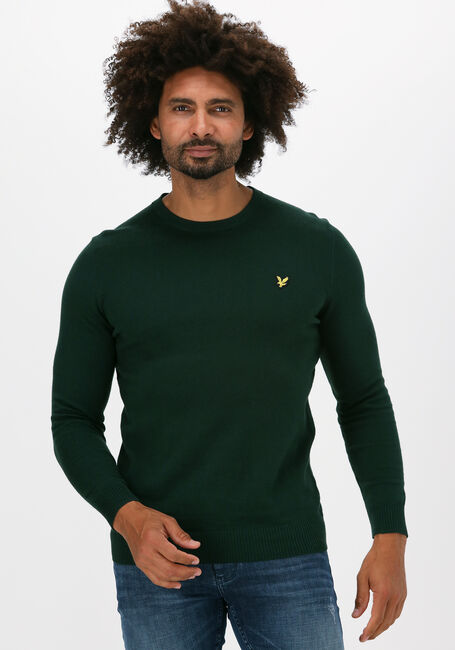 Grüne LYLE & SCOTT Pullover CREW NECK COTTON MERINO JUMPER - large