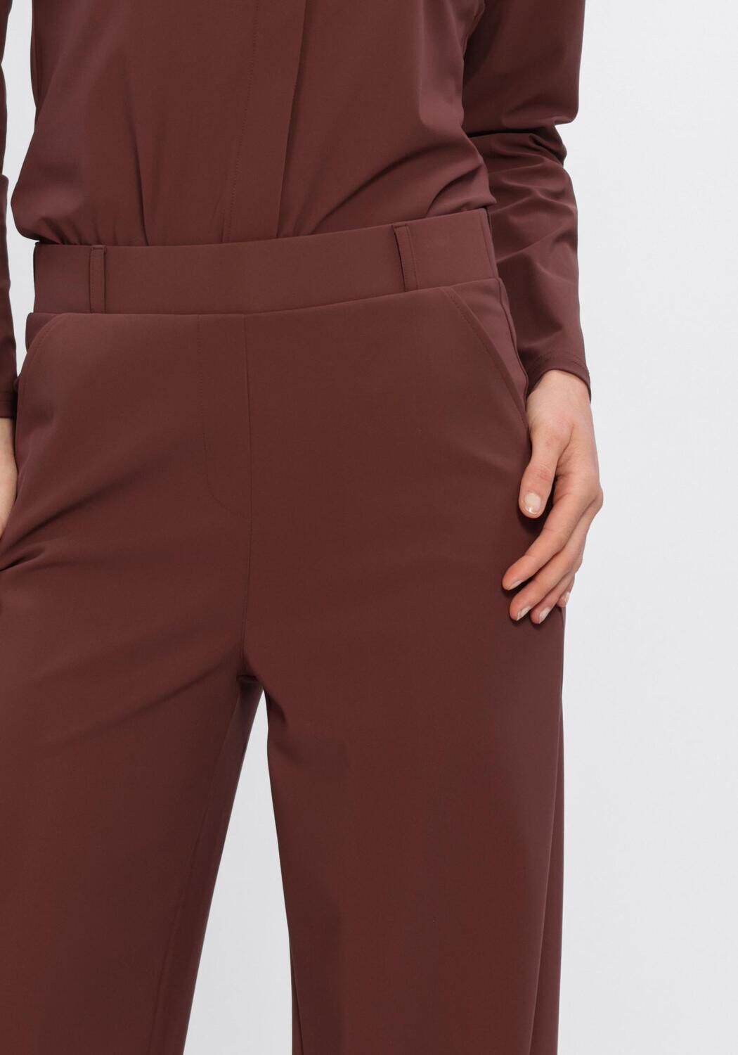 Braune STUDIO ANNELOES Weite Hose LEXIE BONDED TROUSERS - large