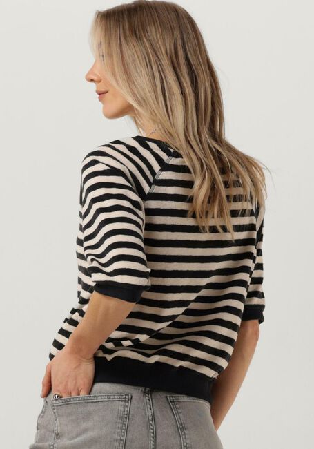 Schwarze BY-BAR Top NEVA SLUB STRIPE TOP - large