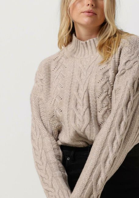 Sand CO'COUTURE Pullover JENESSE CABLE CROP KNIT - large