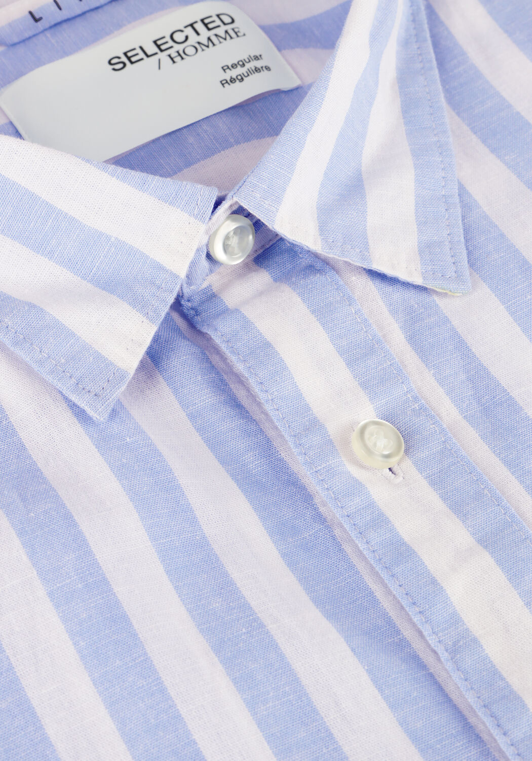 Blaue SELECTED MEN Casual-Oberhemd SLHREG-SUN SHIRT SS NOOS - large