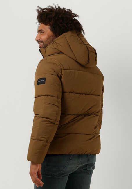Braune CALVIN KLEIN Wattierte Jack CRINKLE NYLON PUFFER JACKET - large