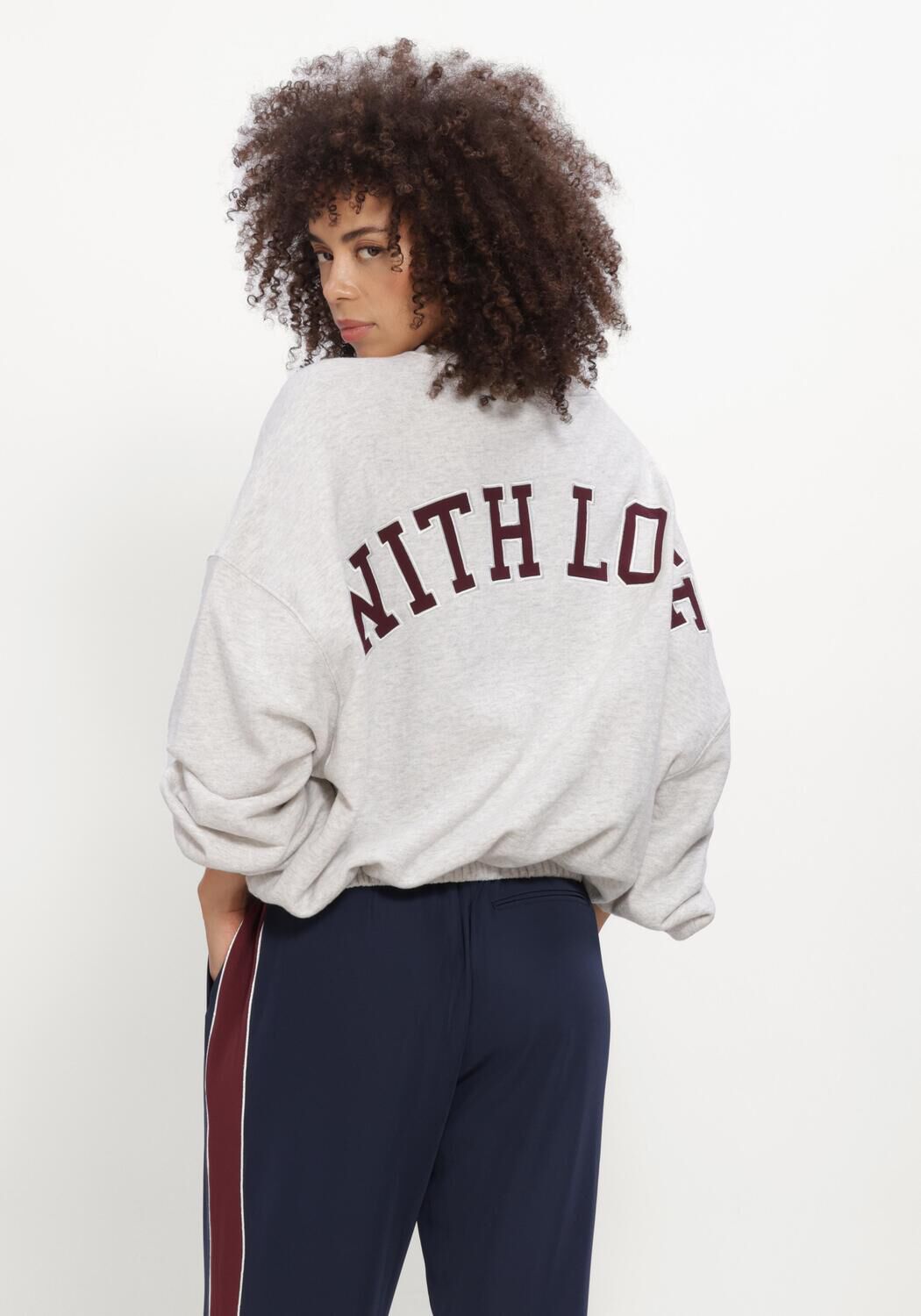Hellgrau CATWALK JUNKIE Sweatshirt OVERSIZED GRAPHIC SWEATER - large