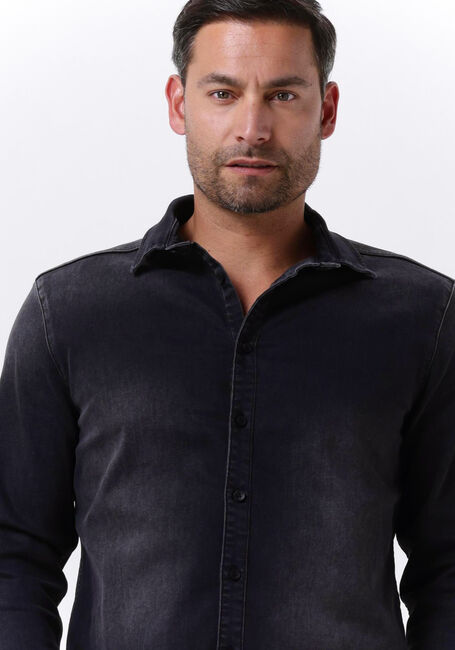 Dunkelgrau PUREWHITE Casual-Oberhemd PLAIN DENIM SHIRT WITH BLUE PEARL BUTTONS - large