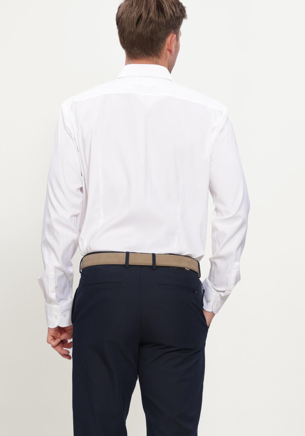 Wei&szlig;e BOSS BLACK Klassisches Oberhemd P-HANK-KENT-C1-222 - large