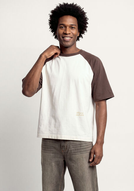 Wei&szlig;e POCKIES T-shirt L.A. PETANQUE RAGLAN TEE - CHOCOLATE O/W - large