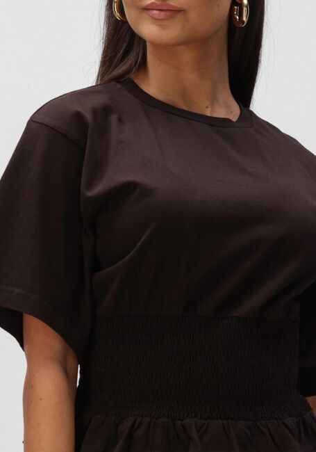 Braune NEO NOIR Tops & T-shirts DRAY BOXY SMOCK TEE - large