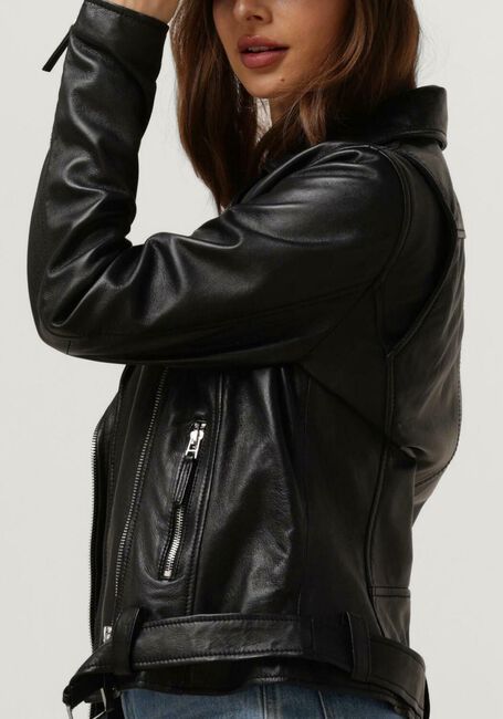 Schwarze GOOSECRAFT Lederjack SAMMIE BIKER - large