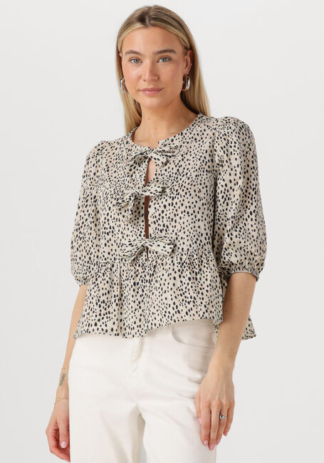 Beige COLOURFUL REBEL T-shirt LINA CHEETAH BOW TOP - large