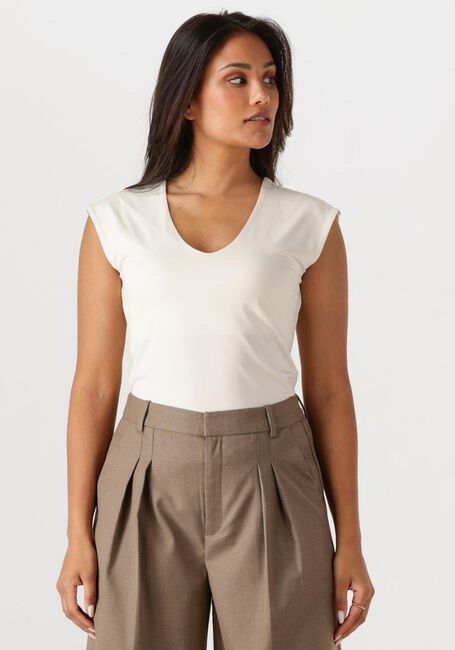 Weiße ROSEMUNDE T-shirt BILLIE CAPSLEEVE V-NECK - large