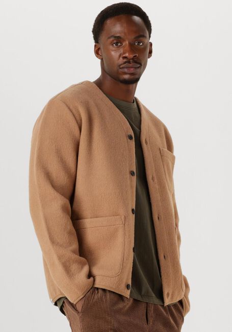 Camelfarbene ANERKJENDT Overshirts AKSIGURD BOILED WOOL - large