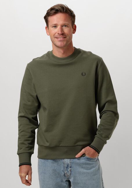 Grüne FRED PERRY Pullover CREW NECK SWEATSHIRT - large