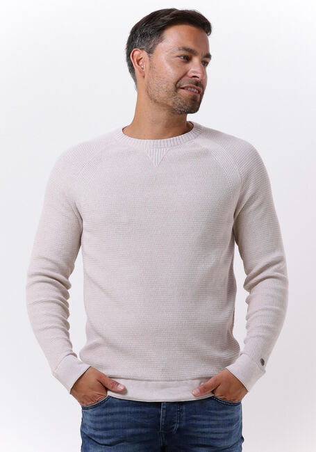 Beige CAST IRON Pullover R-NECK COTTON MOULINE SLUB - large