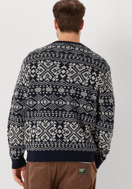 Dunkelblau SELECTED MEN Pullover SLHHOLGER LS KNIT JAQUARD CREW NECK - large