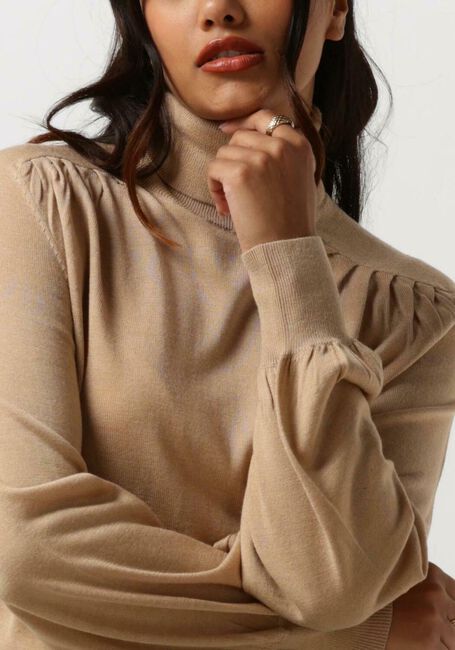 Camelfarbene RUBY TUESDAY Rollkragenpullover VEANNA TURTLE NECK BALLOON SLEEVES PULL - large