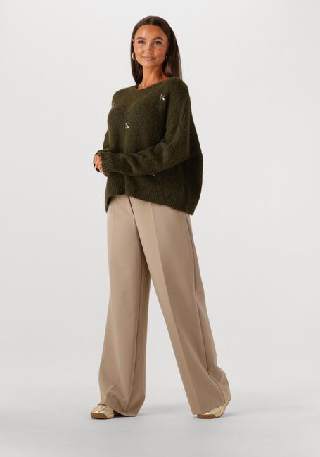 Dunkelgrün SUMMUM Pullover EMBELLISHED SWEATER COZY MELANGE KNIT - large