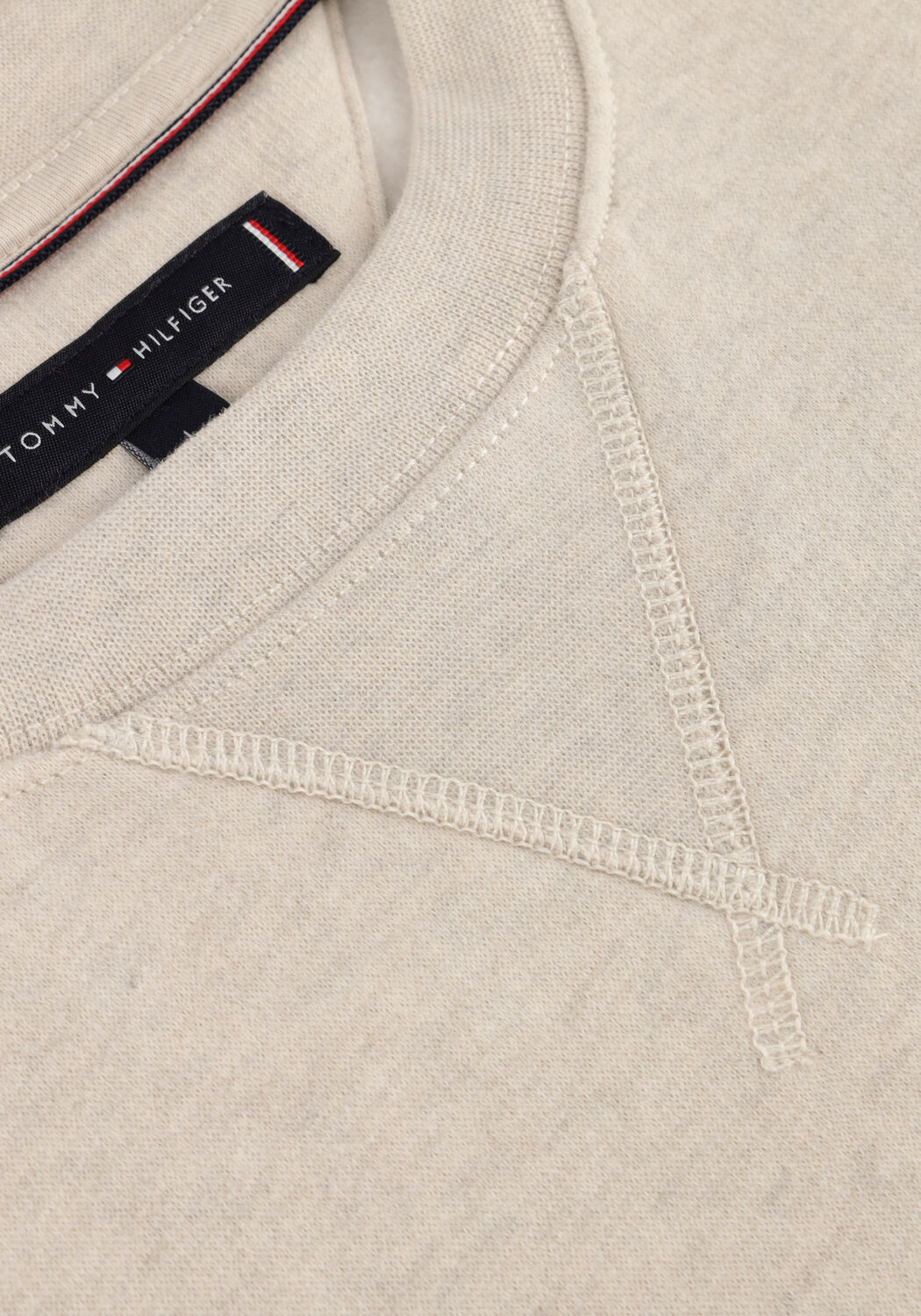 Ecru TOMMY HILFIGER Sweatshirt ESS SEASONAL FLEECE CREWNECK - large