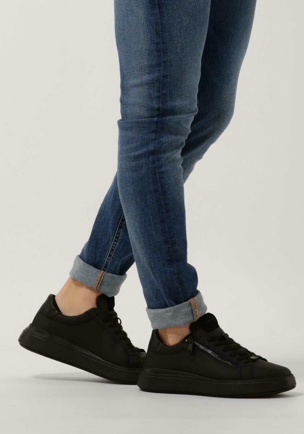 schwarze calvin klein sneaker low low top lace up with zip