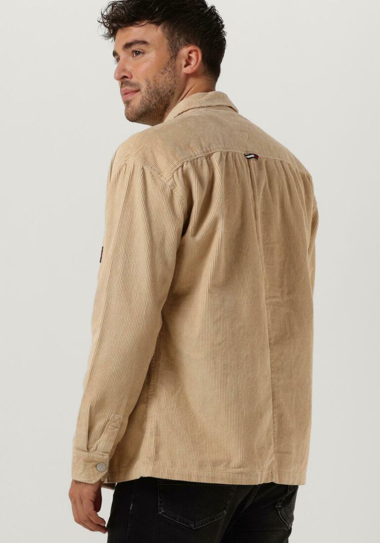 beige tommy jeans overshirt tjm chunky cord overshirt BJ8294