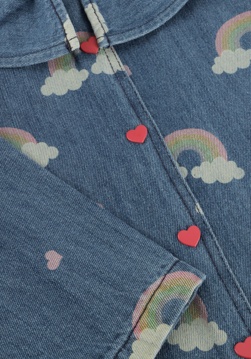 Blaue KONGES SLOJD Blusen MAGOT DENIM SHIRT GOTS - large