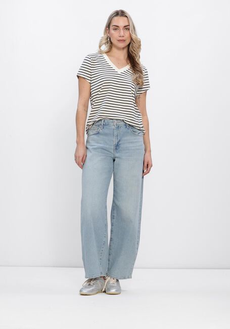 Blaue MOS MOSH T-shirt MMKALA V-SS STRIPE TEE - large