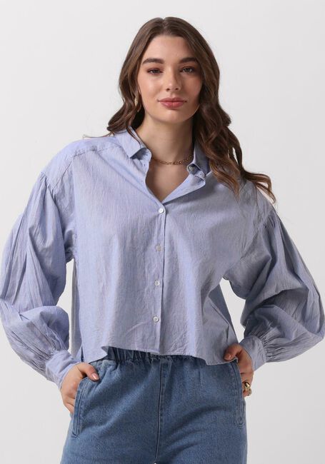 Hellblau BY-BAR Blusen SARAH SHORT PIN STRIPE BLOUSE - large