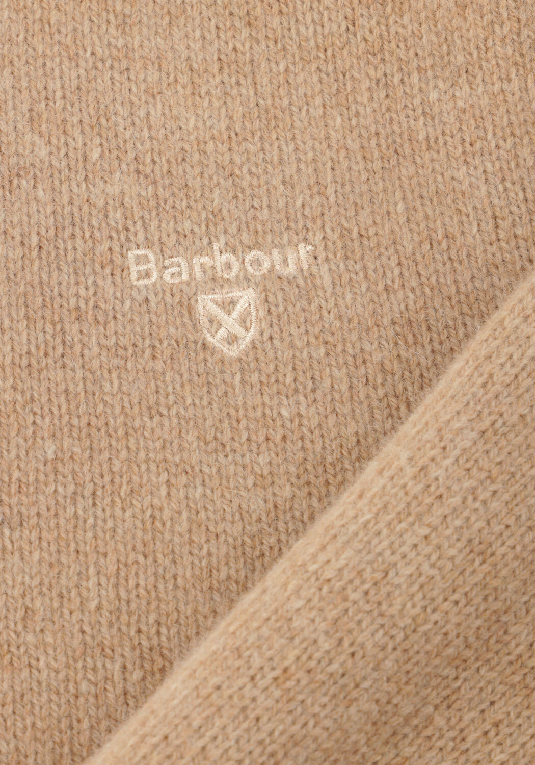 Beige BARBOUR Pullover GRANGETWON HALF ZIP KNITTED JUMPER - large