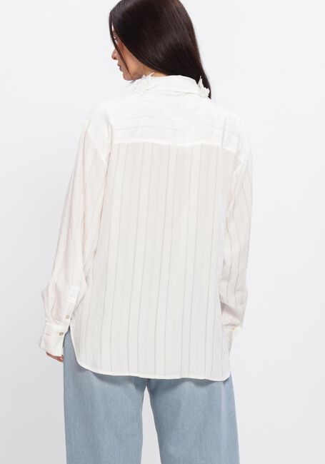 Wei&szlig;e JANSEN AMSTERDAM Blusen RABIA BLOUSE SLG 783 LONG SLEEVE LACE FLOWERS AT COLLAR - large