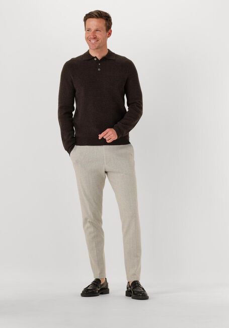Braune PROFUOMO Polo-Shirt POLO LS SNOW - large