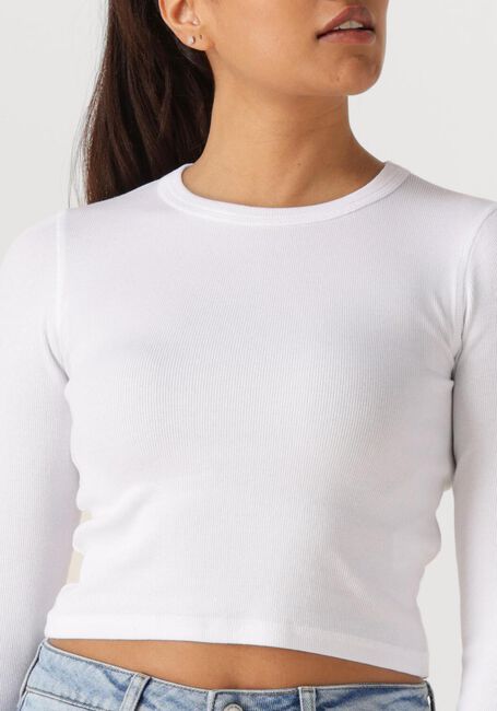Weiße ENVII T-shirt ENALLY LS CROP TEE 5314 - large