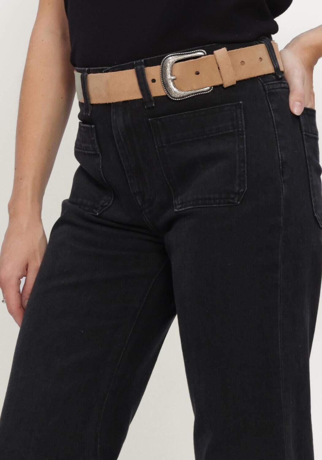 Schwarze 7 FOR ALL MANKIND Flared jeans MODERN DOJO HEAVY RAIN WITH PATCH POCKETS - large