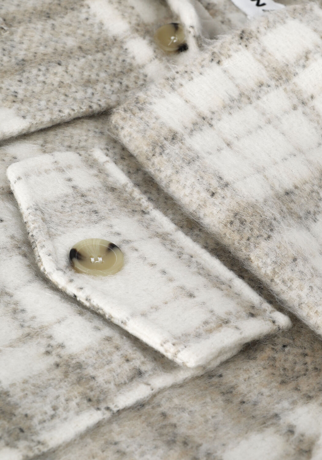 Beige NA-KD M&auml;ntel BRUSHED CHECKED CHEST POCKET L - large