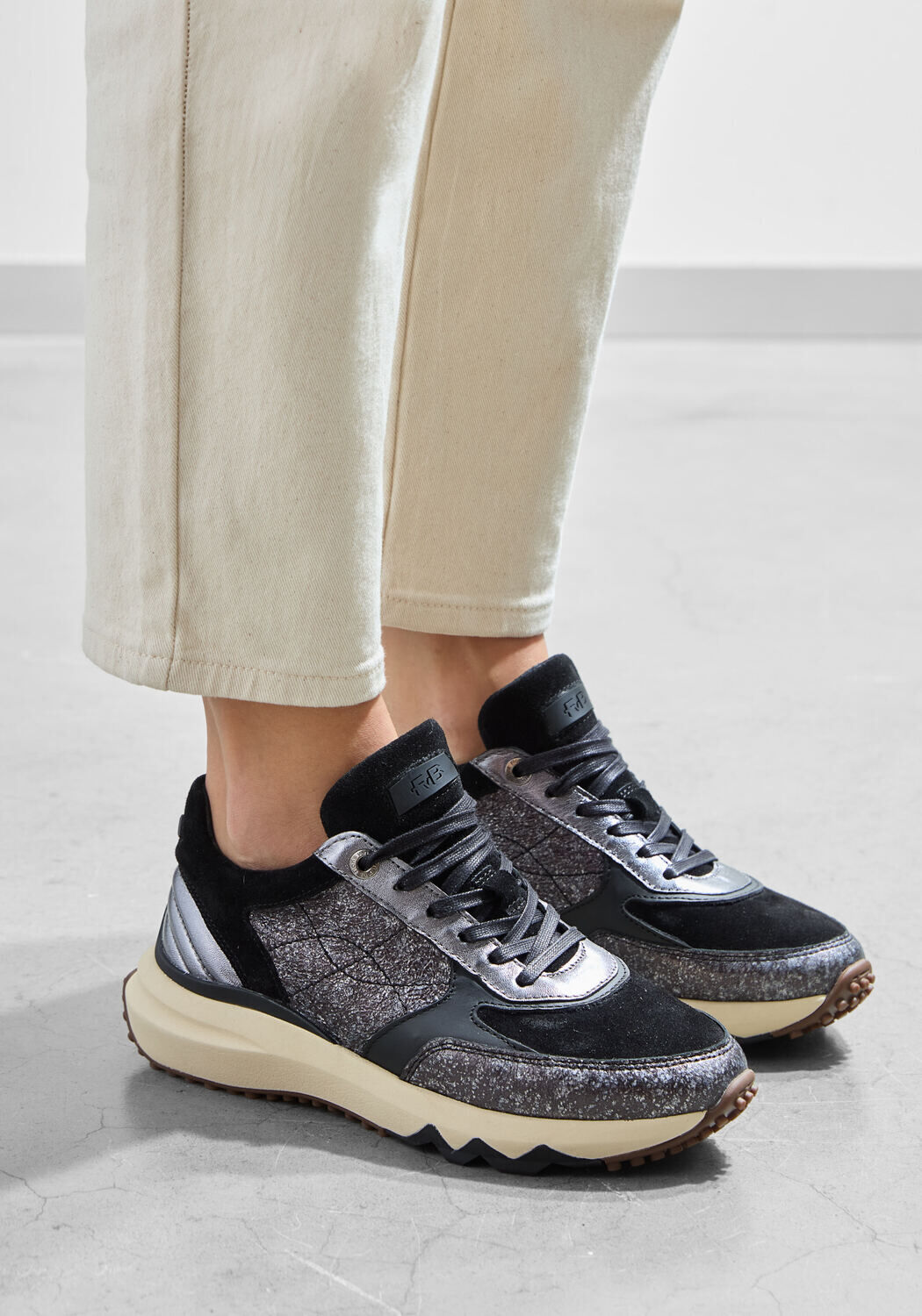 Silberne FLORIS VAN BOMMEL Sneaker SFW-10089 - large