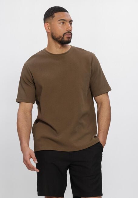 Braune ANERKJENDT T-shirt AKKIKI S/S WAFFLE TEE - large