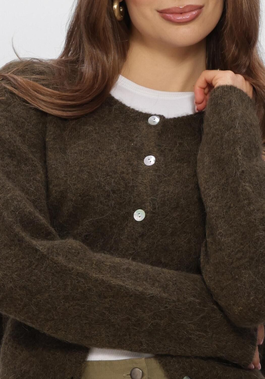 Dunkelgr&uuml;n BOII STUDIOS Strickjacke FLORA CARDIGAN KNIT - large