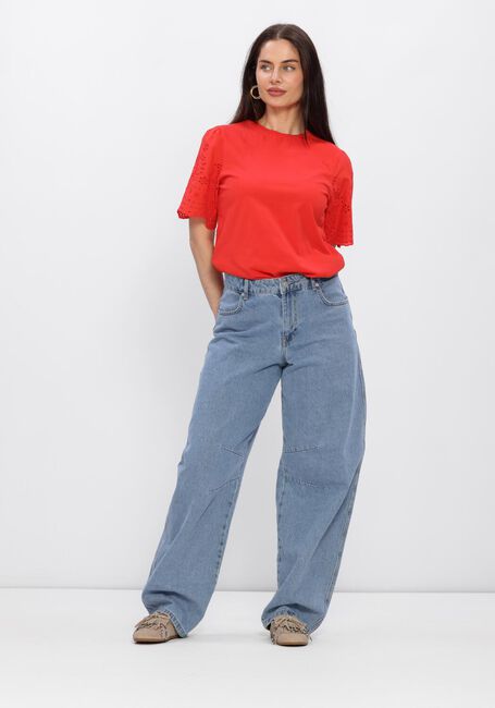 Rote Y.A.S. T-shirt YASLEX SS TOP W. EMB SLEEVES - large