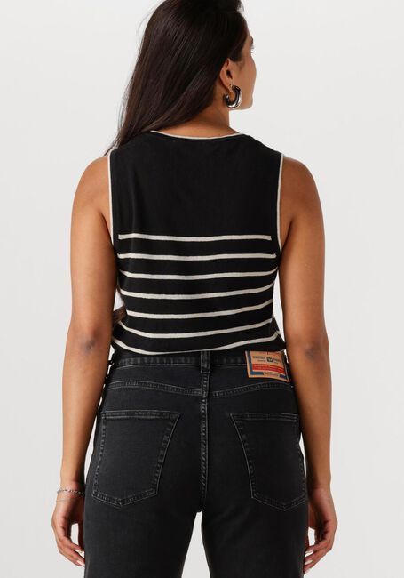 Schwarze SELECTED FEMME Spencer SLFESTHER SL CONTRAST KNIT TOP - large